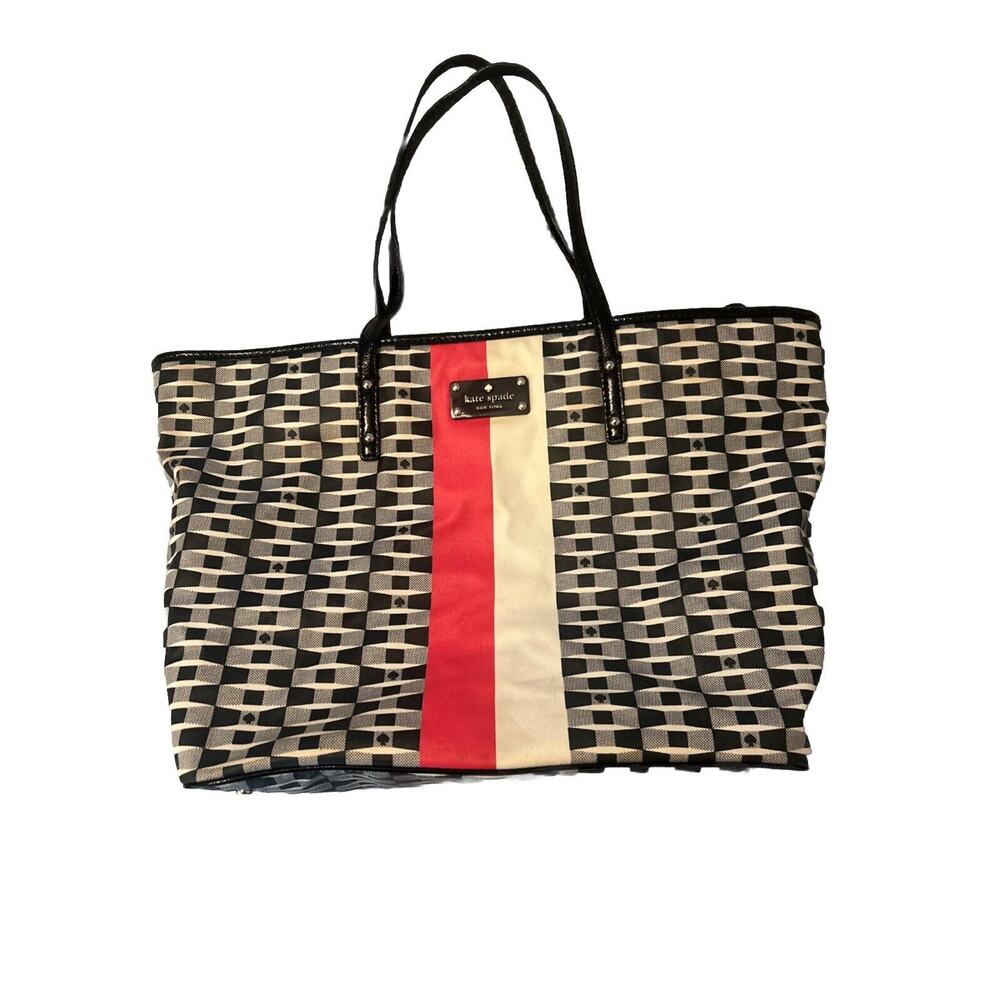 Kate Spade Classic Harmony Design Bag Tote 17in X 10in Zipper Close Lined FLAW
